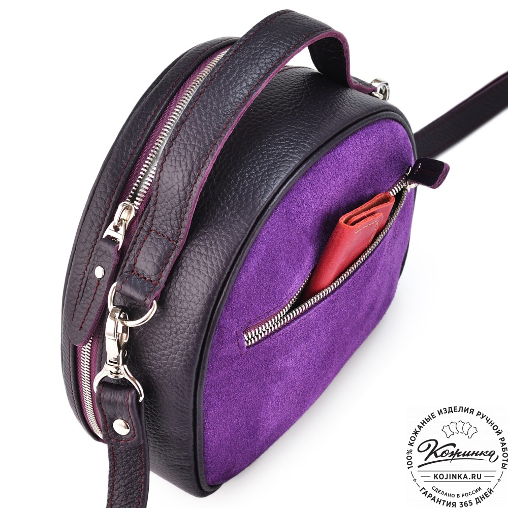 Женская кожаная сумка "Селин" (сирень\бордо)